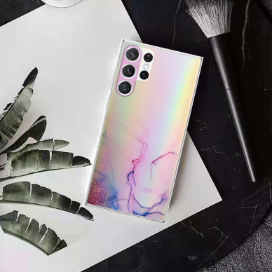 Samsung S23 ULTRA Tracy nugarėlė LASER MARBLE Yellow/Pink 3