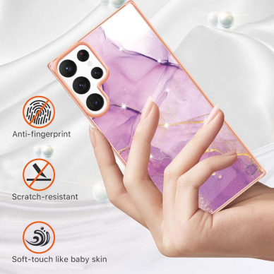 Samsung S23 ULTRA Tracy nugarėlė MILKY WAY MARBLE Purple 1