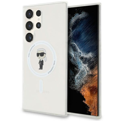Samsung S23 ULTRA Transparent MagSafe Ikonik IML KARL LAGERFELD nugarėlė