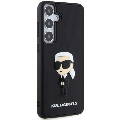 Samsung S24 3D black Rubber Ikonik KARL LAGERFELD nugarėlė 3