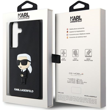 Samsung S24 3D black Rubber Ikonik KARL LAGERFELD nugarėlė 7