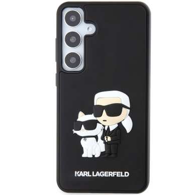 Samsung S24 black 3D Rubber Karl&Choupette KARL LAGERFELD nugarėlė 2
