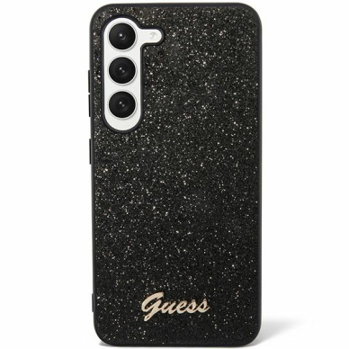 Samsung S24 black Glitter Script GUESS nugarėlė 1