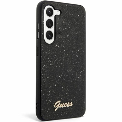 Samsung S24 black Glitter Script GUESS nugarėlė 2