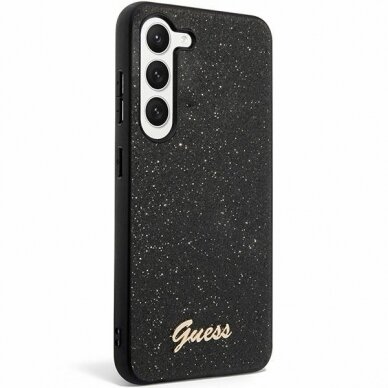 Samsung S24 black Glitter Script GUESS nugarėlė 2