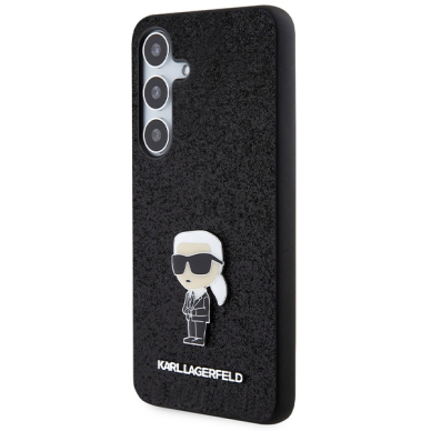 Samsung S24 black Ikonik Fixed Glitter Metal PIN KARL LAGERFELD nugarėlė 1