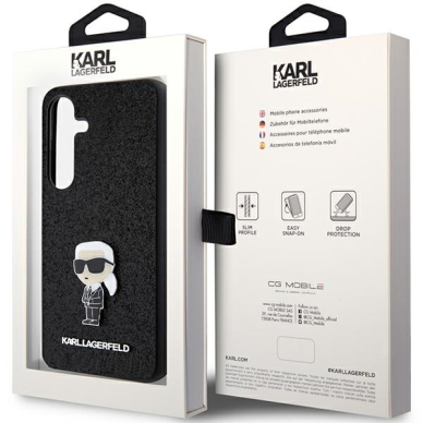 Samsung S24 black Ikonik Fixed Glitter Metal PIN KARL LAGERFELD nugarėlė 7
