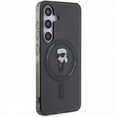 Samsung S24 black MagSafe Ikonik IML KARL LAGERFELD nugarėlė 3