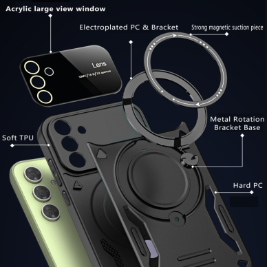 Samsung S24 black Magsafe KICKSTAND nugarėlė 4