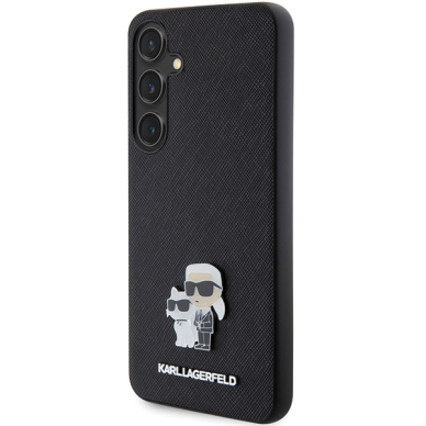 Samsung S24 black Saffiano Karl&Choupette Metal PIN KARL LAGERFELD nugarėlė 1