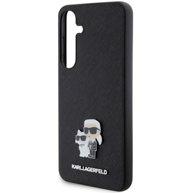 Samsung S24 black Saffiano Karl&Choupette Metal PIN KARL LAGERFELD nugarėlė 5