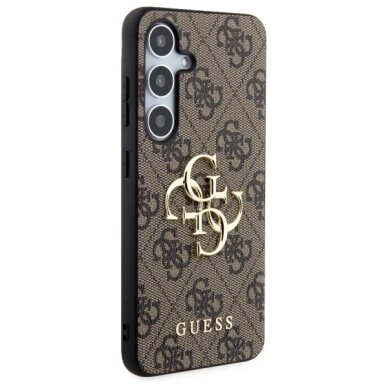 Samsung S24 brown Big Metal Logo GUESS nugarėlė 3
