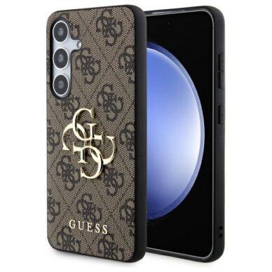 Samsung S24 brown Big Metal Logo GUESS nugarėlė