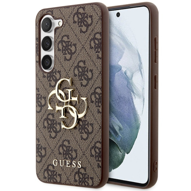 Samsung S24 brown Big Metal Logo GUESS nugarėlė