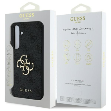 Samsung S24 FE black PU Leather 4G Metal Logo GUESS nugarėlė 7