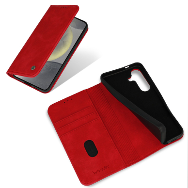 Samsung S24 FE red Velvet Smart dėklas 4