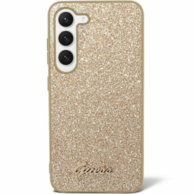 Samsung S24 gold Glitter Script GUESS nugarėlė 1