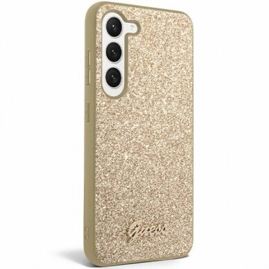 Samsung S24 gold Glitter Script GUESS nugarėlė 2