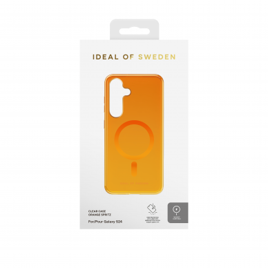Samsung S24 iDeal Of Sweden Clear MagSafe nugarėlė Orange Spritz 2