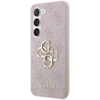 Samsung S24 pink Big Metal Logo GUESS nugarėlė 1