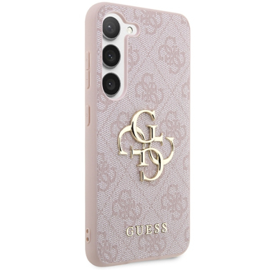 Samsung S24 pink Big Metal Logo GUESS nugarėlė 3