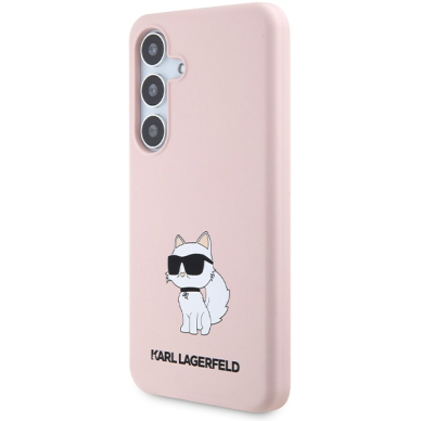 Samsung S24 pink Silicone Choupette KARL LAGERFELD nugarėlė 1