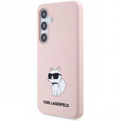 Samsung S24 pink Silicone Choupette KARL LAGERFELD nugarėlė 1
