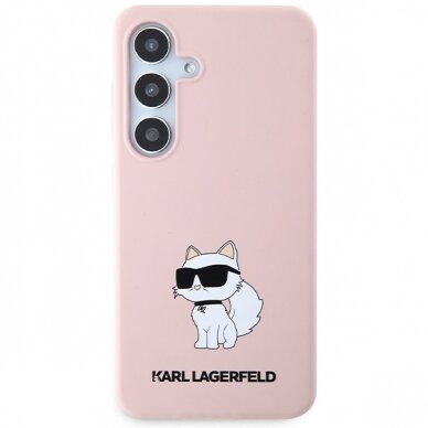 Samsung S24 pink Silicone Choupette KARL LAGERFELD nugarėlė 2