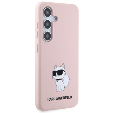 Samsung S24 pink Silicone Choupette KARL LAGERFELD nugarėlė 3