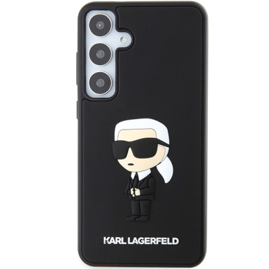 Samsung S24 PLUS 3D black Rubber Ikonik KARL LAGERFELD nugarėlė 2