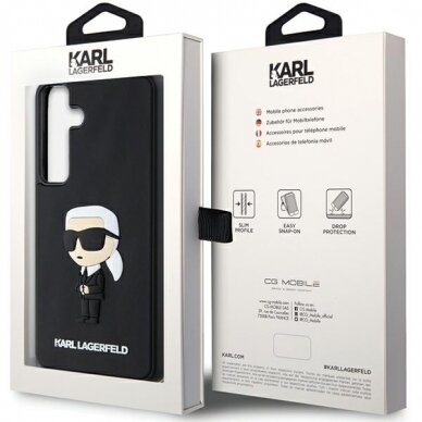 Samsung S24 PLUS 3D black Rubber Ikonik KARL LAGERFELD nugarėlė 7