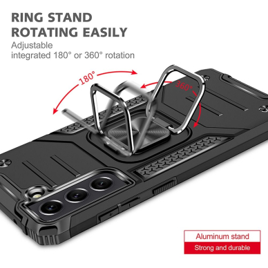 Samsung S24 PLUS juoda NITRO RING ARMOR nugarėlė 5
