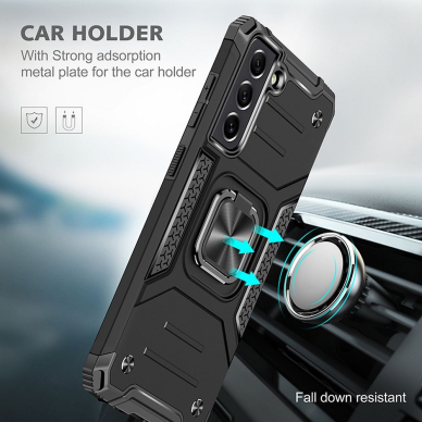 Samsung S24 PLUS juoda NITRO RING ARMOR nugarėlė 6
