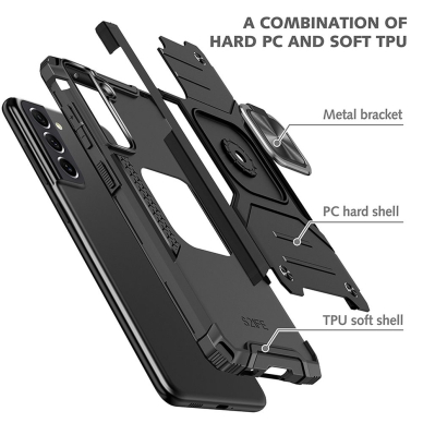 Samsung S24 PLUS juoda NITRO RING ARMOR nugarėlė 4