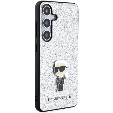 Samsung S24 PLUS silver Fixed Glitter Metal PIN KARL LAGERFELD nugarėlė 3