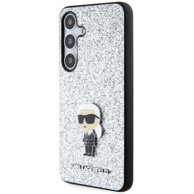 Samsung S24 silver Ikonik Fixed Glitter Metal PIN KARL LAGERFELD nugarėlė 1