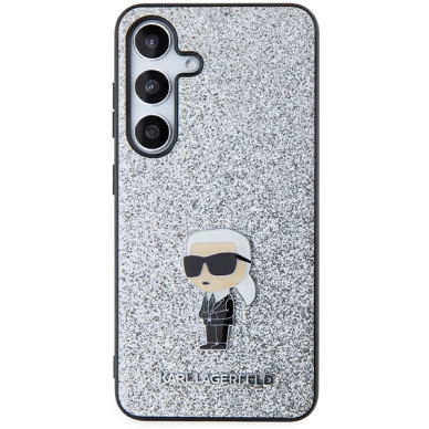 Samsung S24 silver Ikonik Fixed Glitter Metal PIN KARL LAGERFELD nugarėlė 2