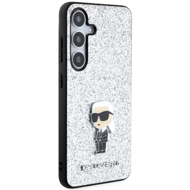 Samsung S24 silver Ikonik Fixed Glitter Metal PIN KARL LAGERFELD nugarėlė 3