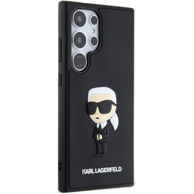 Samsung S24 ULTRA 3D black Rubber Ikonik KARL LAGERFELD nugarėlė 3