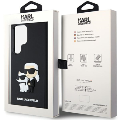 Samsung S24 ULTRA black 3D Rubber Karl&Choupette KARL LAGERFELD nugarėlė 7