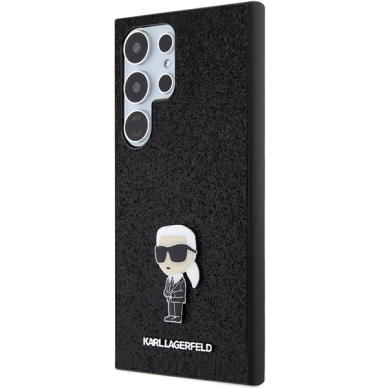Samsung S24 ULTRA black Ikonik Fixed Glitter Metal PIN KARL LAGERFELD nugarėlė 1