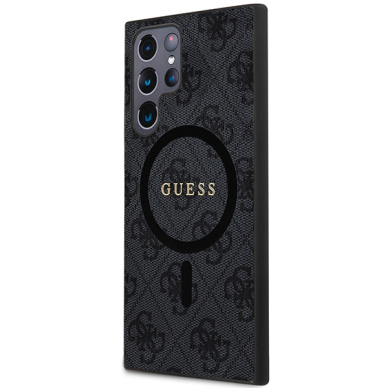 Samsung S24 ULTRA black Magsafe 4G Collection Leather Metal Logo GUESS nugarėlė 1