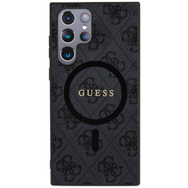 Samsung S24 ULTRA black Magsafe 4G Collection Leather Metal Logo GUESS nugarėlė 2