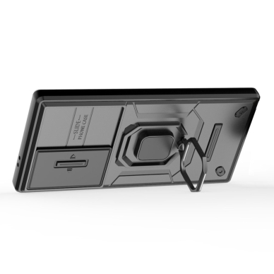 Samsung S24 ULTRA black RING ARMOR WITH CAMSHIELD nugarėlė 3