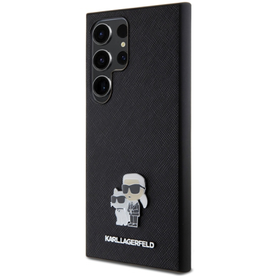 Samsung S24 ULTRA black Saffiano Karl&Choupette Metal PIN KARL LAGERFELD nugarėlė 1