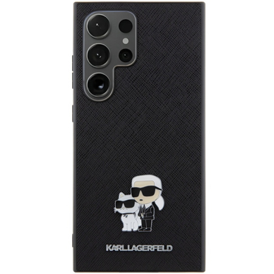 Samsung S24 ULTRA black Saffiano Karl&Choupette Metal PIN KARL LAGERFELD nugarėlė 2