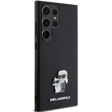 Samsung S24 ULTRA black Saffiano Karl&Choupette Metal PIN KARL LAGERFELD nugarėlė 3