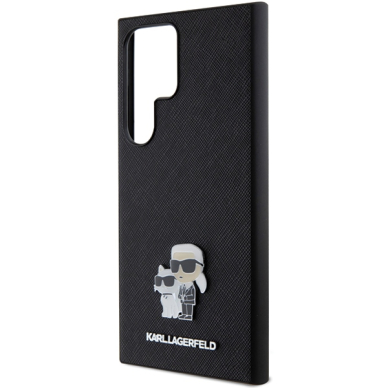 Samsung S24 ULTRA black Saffiano Karl&Choupette Metal PIN KARL LAGERFELD nugarėlė 5