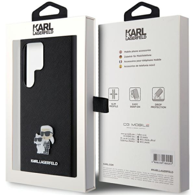 Samsung S24 ULTRA black Saffiano Karl&Choupette Metal PIN KARL LAGERFELD nugarėlė 7