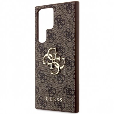 Samsung S24 ULTRA brown Big Metal Logo GUESS nugarėlė 5